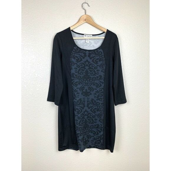 Papillon Monochrome Damask Print Sweater Dress - Picture 2 of 4